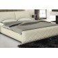 Lit en cuir italien de luxe ELEGANCE, écru, 140x190 Lit en cuir italien de luxe ELEGANCE, écru, 140x190