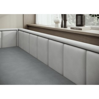 Canapé convertible - en tissu avec rangement, gris foncé et gris clair, angle gauche, FULA