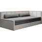 Canapé convertible en tissu avec rangement, gris foncé et gris clair, angle droit, FULA, 3 places Canapé convertible en tissu avec rangement, gris foncé et gris clair, angle droit, FULA, 3 places