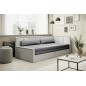 Canapé convertible en tissu avec rangement, gris foncé et gris clair, angle droit, FULA, 3 places Canapé convertible en tissu avec rangement, gris foncé et gris clair, angle droit, FULA, 3 places
