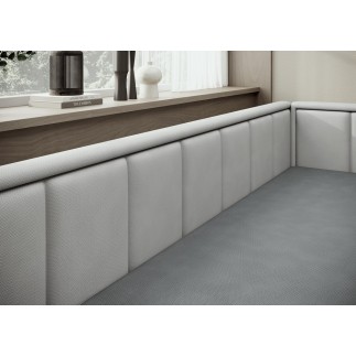 Canapé convertible en tissu avec rangement, gris foncé et gris clair, angle droit, FULA