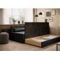 Canapé convertible en tissu avec rangement, gris et noir, angle DROIT, FULA, 3 places Canapé convertible en tissu avec rangement, gris et noir, angle DROIT, FULA, 3 places
