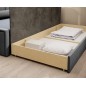 Canapé convertible en tissu avec rangement, bleu et gris, angle droit, FULA, 3 places Canapé convertible en tissu avec rangement, bleu et gris, angle droit, FULA, 3 places
