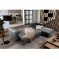 Canapé d'angle convertible en velours, avec rangement, gris foncé, angle droit, DALLAS, 4 places Canapé d'angle convertible en velours, avec rangement, gris foncé, angle droit, DALLAS, 4 places