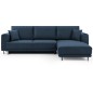 Canapé d'angle convertible en velours, avec rangement, bleu foncé, angle droit, DALLAS, 4 places Canapé d'angle convertible en velours, avec rangement, bleu foncé, angle droit, DALLAS, 4 places