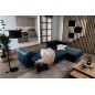 Canapé d'angle convertible en velours, avec rangement, bleu foncé, angle droit, DALLAS, 4 places Canapé d'angle convertible en velours, avec rangement, bleu foncé, angle droit, DALLAS, 4 places