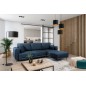 Canapé d'angle convertible en velours, avec rangement, bleu foncé, angle droit, DALLAS, 4 places Canapé d'angle convertible en velours, avec rangement, bleu foncé, angle droit, DALLAS, 4 places