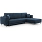 Canapé d'angle convertible en velours, avec rangement, bleu foncé, angle droit, DALLAS, 4 places Canapé d'angle convertible en velours, avec rangement, bleu foncé, angle droit, DALLAS, 4 places