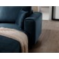 Canapé d'angle convertible en velours, avec rangement, bleu foncé, angle gauche, DALLAS, 4 places