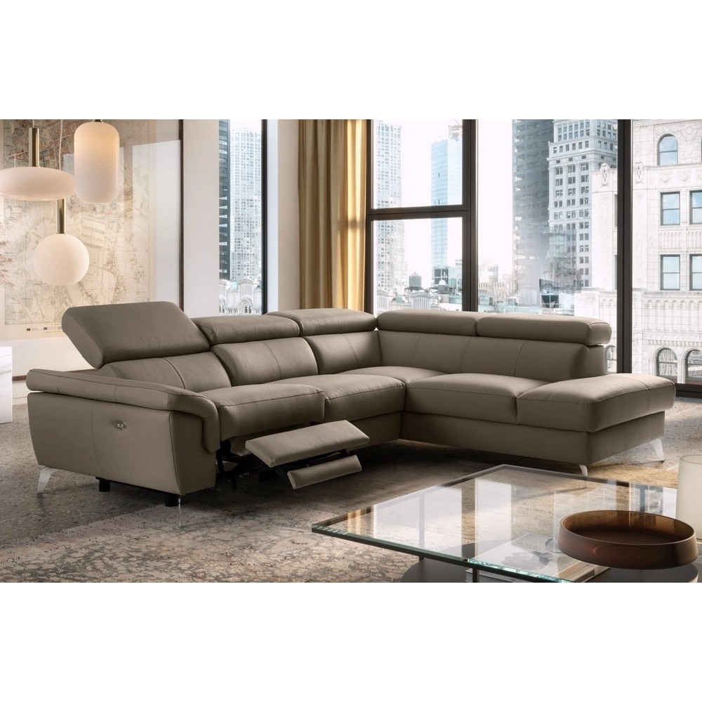Canapé d'angle relax en 100% tout cuir, personnalisé en cuir EPAIS de luxe italien avec relax électrique et coffre, 5/6 places S Canapé d'angle relax en 100% tout cuir, personnalisé en cuir EPAIS de luxe italien avec relax électrique et coffre, 5/6 places S
