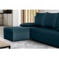 Canapé d'angle convertible - GILO - en tissu luxe 3/4 places - gris foncé, angle gauche (vu de face)