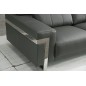Ensemble canapé 3 places et 2 places et fauteuil en cuir italien buffle VERONE, couleur gris foncé