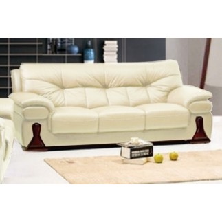 Canapé 3 pièces OXFORD en cuir luxe italien vachette, écru