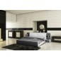 Lit en cuir italien de luxe ELEGANCE, noir et blanc, 180x200 Lit en cuir italien de luxe ELEGANCE, noir et blanc, 180x200