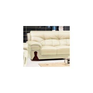Canapé 2 pièces OXFORD en cuir luxe italien vachette, écru