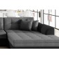 Canapé panoramique convertible en tissu gris et simili noir de qualité, réversible (gauche et droit) - VENTURA Mix, 7 places Canapé panoramique convertible en tissu gris et simili noir de qualité, réversible (gauche et droit) - VENTURA Mix, 7 places