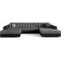 Canapé panoramique convertible en tissu gris et simili noir de qualité, réversible (gauche et droit) - VENTURA Mix, 7 places Canapé panoramique convertible en tissu gris et simili noir de qualité, réversible (gauche et droit) - VENTURA Mix, 7 places