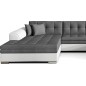 Canapé panoramique convertible en tissu gris et simili blanc cassé de qualité, réversible (gauche et droit) - VENTURA Mix, 7 pla Canapé panoramique convertible en tissu gris et simili blanc cassé de qualité, réversible (gauche et droit) - VENTURA Mix, 7 pla