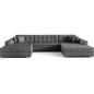 Canapé panoramique convertible en tissu gris foncé de qualité, réversible (gauche et droit) - VENTURA, 7 places Canapé panoramique convertible en tissu gris foncé de qualité, réversible (gauche et droit) - VENTURA, 7 places