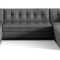 Canapé panoramique convertible en tissu gris foncé de qualité, réversible (gauche et droit) - VENTURA, 7 places Canapé panoramique convertible en tissu gris foncé de qualité, réversible (gauche et droit) - VENTURA, 7 places