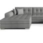 Canapé panoramique convertible en tissu gris de qualité, réversible (gauche et droit) - VENTURA, 7 places Canapé panoramique convertible en tissu gris de qualité, réversible (gauche et droit) - VENTURA, 7 places