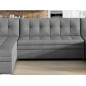 Canapé panoramique convertible en tissu gris de qualité, réversible (gauche et droit) - VENTURA, 7 places Canapé panoramique convertible en tissu gris de qualité, réversible (gauche et droit) - VENTURA, 7 places