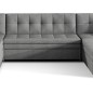 Canapé panoramique convertible en tissu gris de qualité, réversible (gauche et droit) - VENTURA, 7 places Canapé panoramique convertible en tissu gris de qualité, réversible (gauche et droit) - VENTURA, 7 places