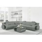 - Canapé d'angle en cuir italien 7 places LUXEMBOURG, gris foncé, angle gauche - Canapé d'angle en cuir italien 7 places LUXEMBOURG, gris foncé, angle gauche