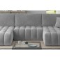 Canapé convertible en velours luxe 6/7 places et coffre, gris, méridienne gauche (vu de face) BONITA Canapé convertible en velours luxe 6/7 places et coffre, gris, méridienne gauche (vu de face) BONITA