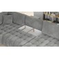 Canapé convertible en velours luxe 6/7 places et coffre, gris, méridienne gauche (vu de face) BONITA Canapé convertible en velours luxe 6/7 places et coffre, gris, méridienne gauche (vu de face) BONITA