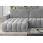 Canapé convertible en velours luxe 6/7 places et coffre, gris, méridienne gauche (vu de face) BONITA Canapé convertible en velours luxe 6/7 places et coffre, gris, méridienne gauche (vu de face) BONITA