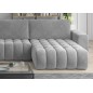 Canapé convertible en velours luxe 5 places et coffre, gris, méridienne droite (vu de face) BONITA Canapé convertible en velours luxe 5 places et coffre, gris, méridienne droite (vu de face) BONITA