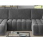 Canapé convertible en velours luxe 6/7 places et coffre, gris foncé, méridienne gauche (vu de face) BONITA Canapé convertible en velours luxe 6/7 places et coffre, gris foncé, méridienne gauche (vu de face) BONITA