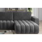 Canapé convertible en velours luxe 5 places et coffre, gris foncé, méridienne droite (vu de face) BONITA Canapé convertible en velours luxe 5 places et coffre, gris foncé, méridienne droite (vu de face) BONITA