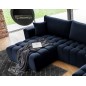 Canapé convertible en velours luxe 6/7 places et coffre, bleu foncé, méridienne gauche (vu de face) BONITA Canapé convertible en velours luxe 6/7 places et coffre, bleu foncé, méridienne gauche (vu de face) BONITA