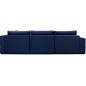 Canapé convertible en velours luxe 5 places et coffre, bleu foncé, méridienne droite (vu de face) BONITA Canapé convertible en velours luxe 5 places et coffre, bleu foncé, méridienne droite (vu de face) BONITA