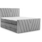 Ensemble boxspring complet 180x200 tête de lit + sommiers + matelas + surmatelas CANDY - velours luxe gris Ensemble boxspring complet 180x200 tête de lit + sommiers + matelas + surmatelas CANDY - velours luxe gris