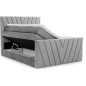 Ensemble boxspring complet 140x200 tête de lit + sommiers + matelas + surmatelas CANDY - velours luxe gris Ensemble boxspring complet 140x200 tête de lit + sommiers + matelas + surmatelas CANDY - velours luxe gris
