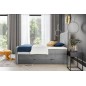 Ensemble boxspring complet 160x200 tête de lit + sommiers + matelas + surmatelas CANDY - velours luxe gris Ensemble boxspring complet 160x200 tête de lit + sommiers + matelas + surmatelas CANDY - velours luxe gris