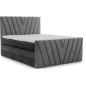 Ensemble boxspring complet 140x200 tête de lit + sommiers + matelas + surmatelas CANDY - velours luxe gris foncé