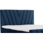 Ensemble boxspring complet 160x200 tête de lit + sommiers + matelas + surmatelas CANDY - velours luxe bleu, Bleu foncé
