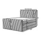 Ensemble boxspring complet 160x200 tête de lit + sommiers + matelas + surmatelas CANDY - velours luxe bleu, Bleu foncé
