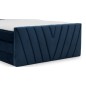 Ensemble boxspring complet 160x200 tête de lit + sommiers + matelas + surmatelas CANDY - velours luxe bleu, Bleu foncé