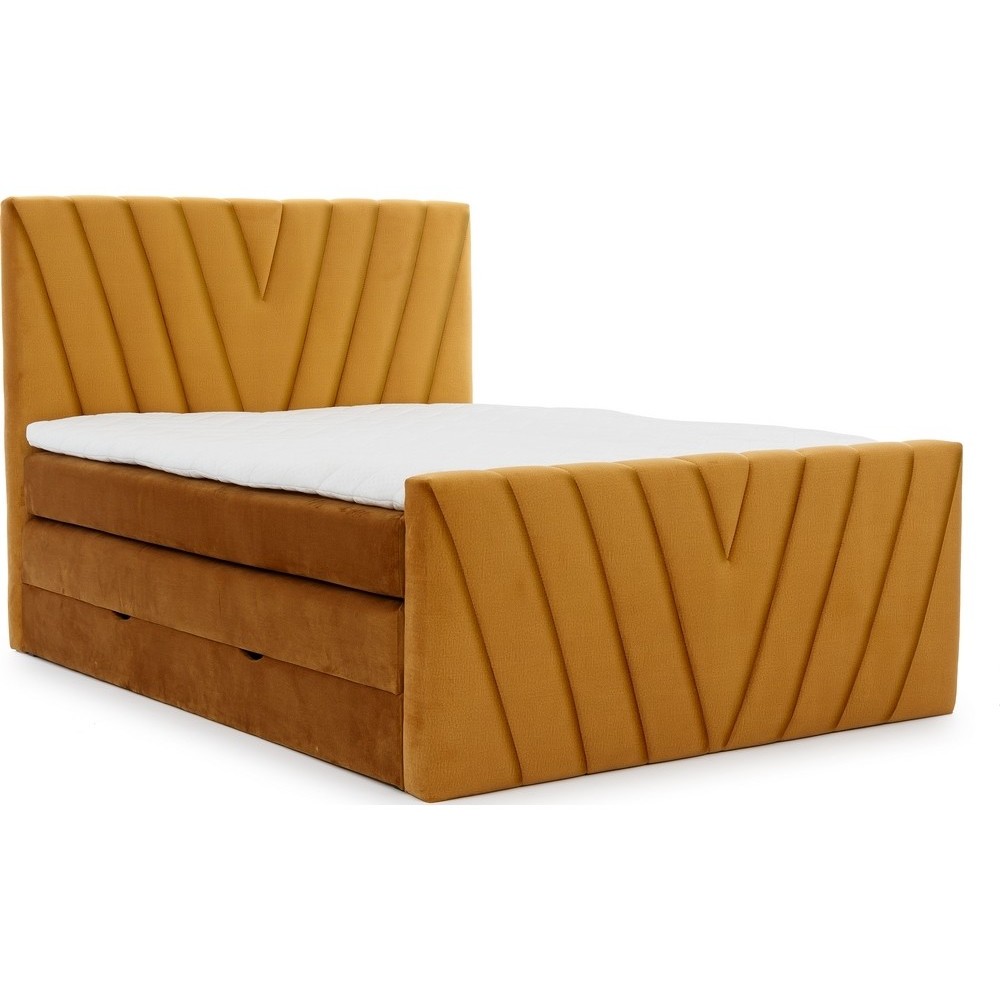 Ensemble boxspring complet 140x200 tête de lit + sommiers + matelas + surmatelas CANDY - velours luxe bronze Ensemble boxspring complet 140x200 tête de lit + sommiers + matelas + surmatelas CANDY - velours luxe bronze