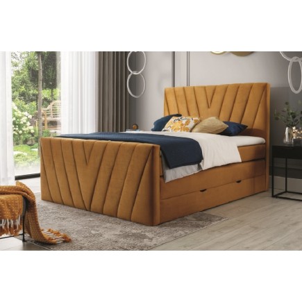 Ensemble boxspring complet 180x200 tête de lit + sommiers + matelas + surmatelas CANDY - velours luxe gris