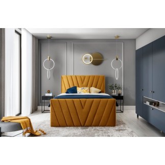 Ensemble boxspring complet 180x200 tête de lit + sommiers + matelas + surmatelas CANDY - velours luxe gris