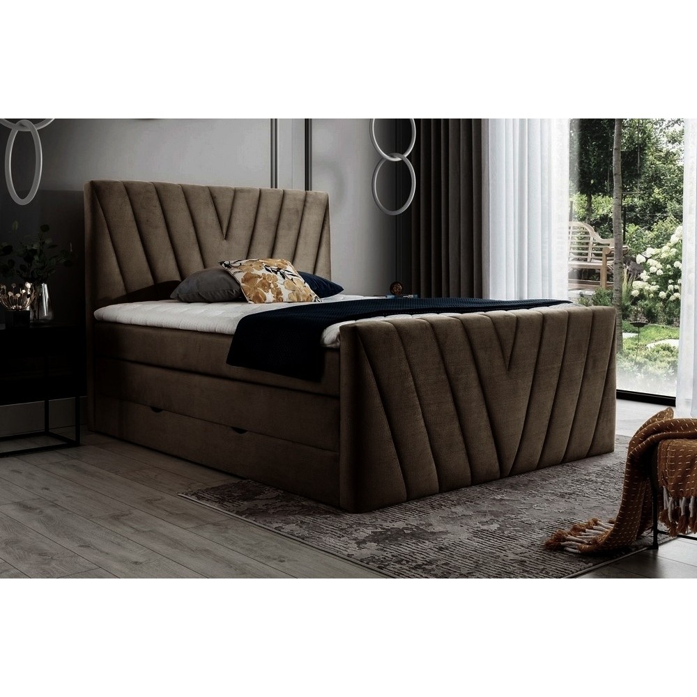 Ensemble boxspring complet 160x200 tête de lit + sommiers + matelas + surmatelas CANDY - velours luxe chocolat Ensemble boxspring complet 160x200 tête de lit + sommiers + matelas + surmatelas CANDY - velours luxe chocolat