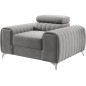 Fauteuil 1 place en tissu velours catégorie luxe, gris, LARIO Fauteuil 1 place en tissu velours catégorie luxe, gris, LARIO