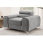Fauteuil 1 place en tissu velours catégorie luxe, gris, LARIO Fauteuil 1 place en tissu velours catégorie luxe, gris, LARIO
