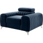 Fauteuil 1 place en tissu velours catégorie luxe, bleu, LARIO Fauteuil 1 place en tissu velours catégorie luxe, bleu, LARIO